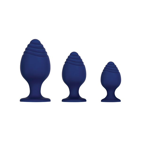 Evolved Get Your Groove on 3 pc Silicone Anal Plug Set - Blue - Image 5