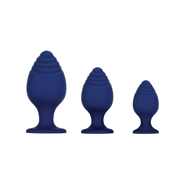 Evolved Get Your Groove on 3 pc Silicone Anal Plug Set - Blue - Image 2