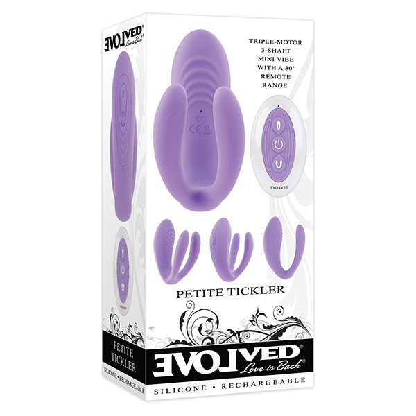 Evolved Petite Tickler Mini Vibe w-Remote - Purple