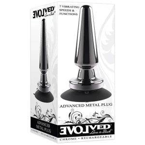 Evolved Advanced Vibrating Rechargeable Metal Plug - Black