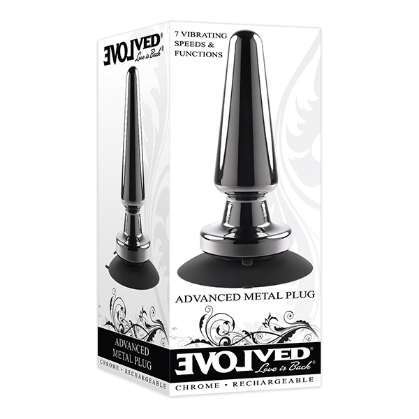 Evolved Advanced Vibrating Rechargeable Metal Plug - Black