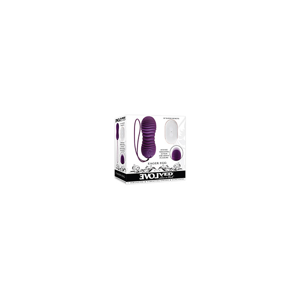 Evolved Eager Egg Vibrating & Thrusting Egg w-Remote - Purple