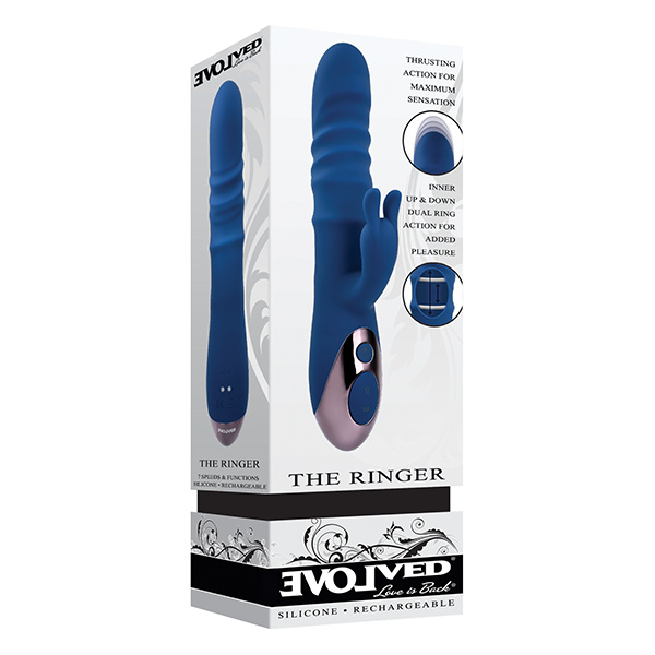 Evolved The Ringer Rechargeable Thrusting Rabbit - Blue