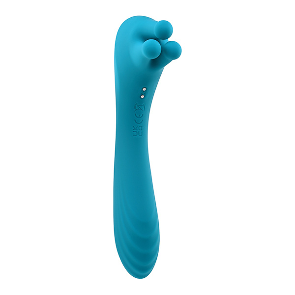 Evolved Heads or Tails Rechargeable Vibrator - Teal - Image 3