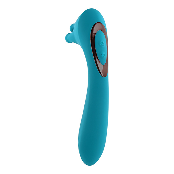 Evolved Heads or Tails Rechargeable Vibrator - Teal - Image 4