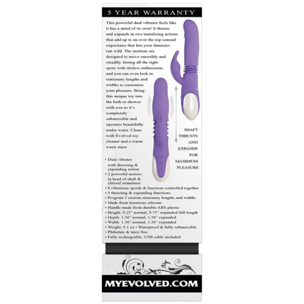 Evolved Thick & Thrust Bunny Dual Stim Rechargeable - Purple - Image 5