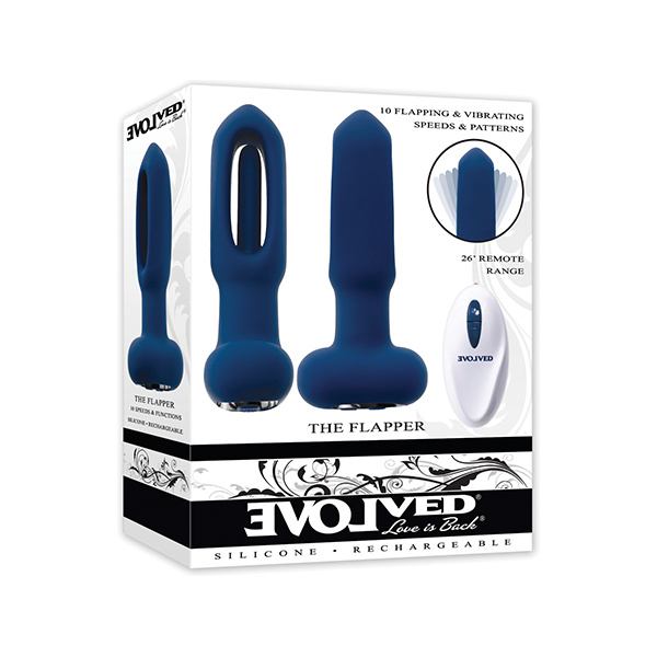 Evolved The Flapper Remote Controlled Clit Tickler & Vibrator - Blue