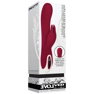 Evolved Inflatable Bunny Dual Stim Rechargeable - Burgundy