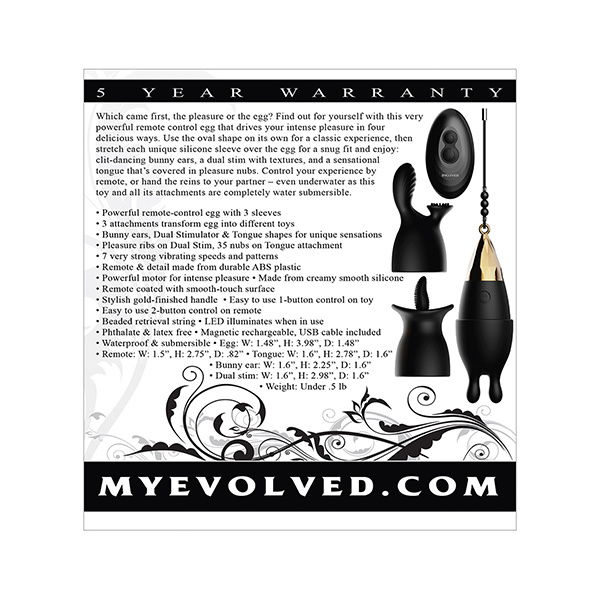 Evolved Egg Citement Rechargeable Bullet - Black-Gold - Image 5