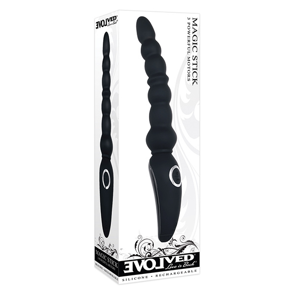 Evolved Magic Stick Beaded Vibrator - Black