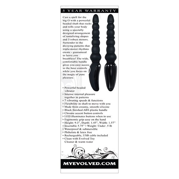 Evolved Magic Stick Beaded Vibrator - Black - Image 4