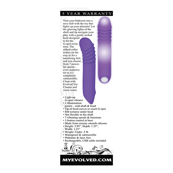 Evolved The G-Rave Light Up Vibrator - Purple - Image 3