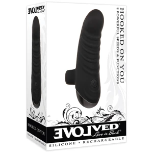 Evolved Hooked on You Curved Finger Vibrator - Black
