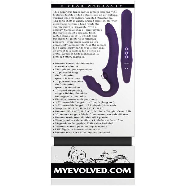 Evolved 2 Become 1 Strapless Strap On - Purple - Image 4