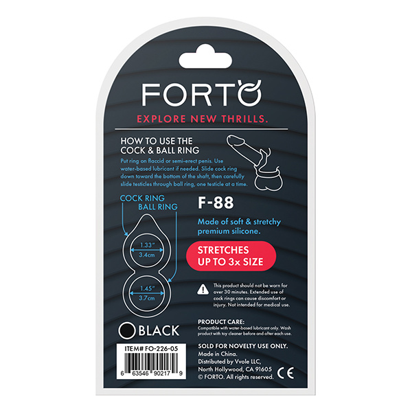 Forto F-88 Double Ring Liquid Silicone Cock Ring - Image 3