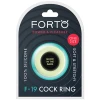 Forto F-19 Two Tone Liquid Silicone Cock Ring - Black-Glow in the Dark