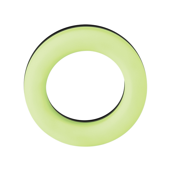 Forto F-19 Two Tone Liquid Silicone Cock Ring - Black-Glow in the Dark - Image 2