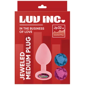 Luv Inc. Jeweled Silicone Butt Plug W/three Stones