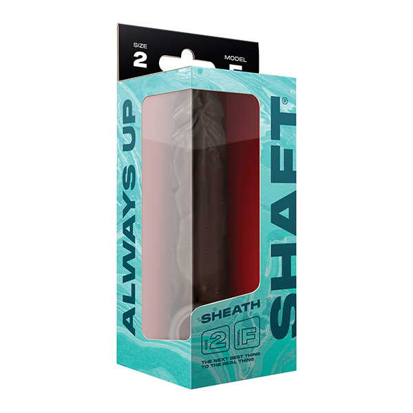 Shaft Model F Flexskin Liquid Silicone 8.8" Sheath - Mahogany - Image 4