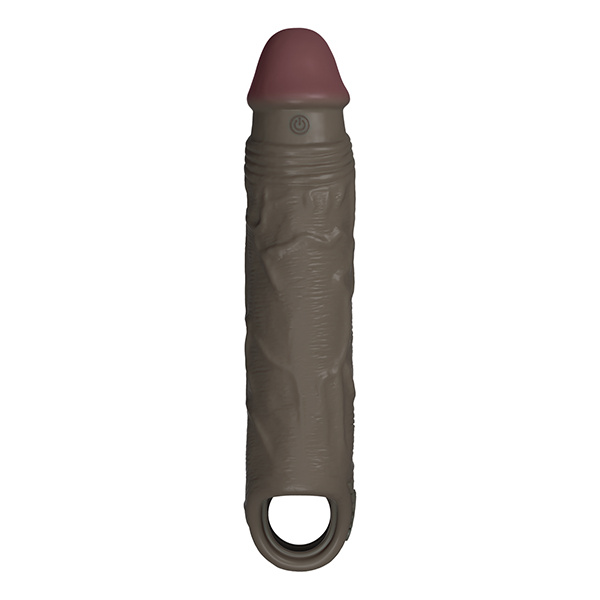 Shaft Flexskin Liquid Silicone 7.8" Vibrating Sheath - Mahogany - Image 5