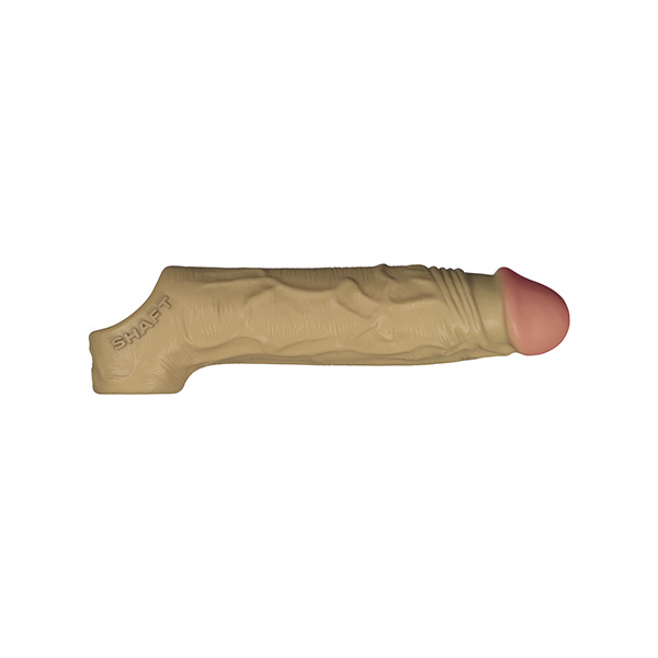 Shaft Flexskin Liquid Silicone 7.8" Vibrating Sheath - Oak