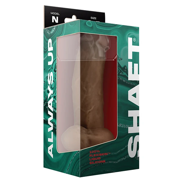 Shaft Model N Flexskin Liquid Silicone Dong W/balls - Oak