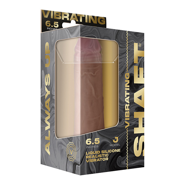 Shaft Flexskin Liquid Silicone 6.5" Vibrating Dong - Pine - Image 3