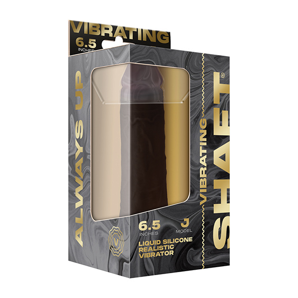 Shaft Flexskin Liquid Silicone 6.5" Vibrating Dong - Mahogany - Image 5