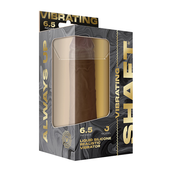 Shaft Flexskin Liquid Silicone 6.5" Vibrating Dong - Oak - Image 3