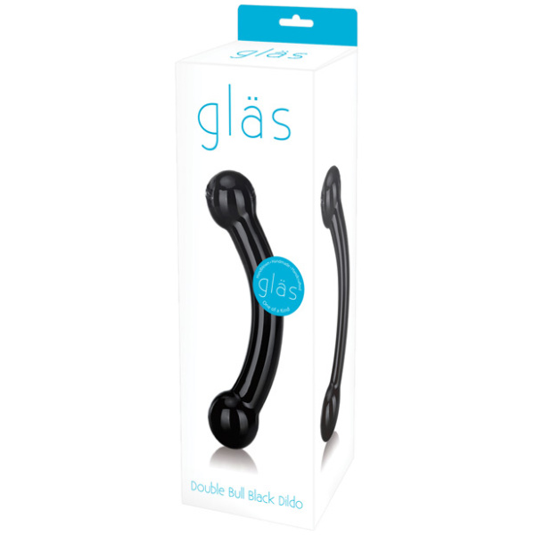 Glas Double Bull Glass Dildo - Black