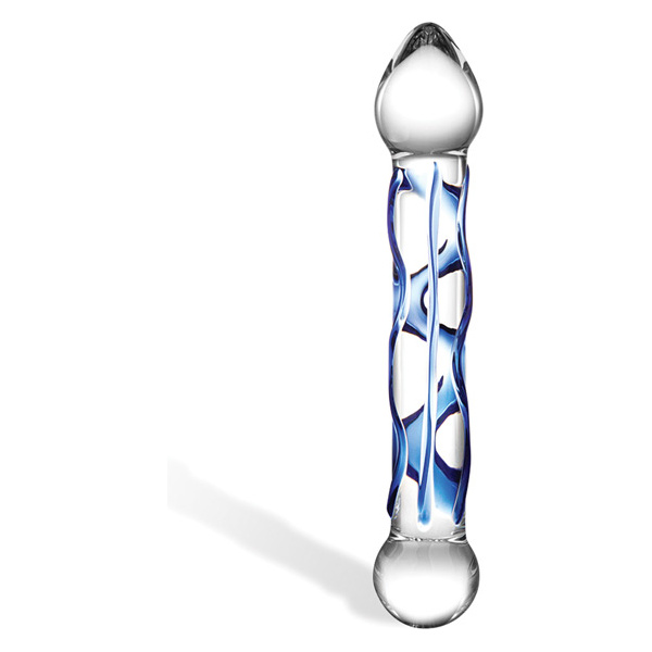 Glas 6.5" Tip Textured Glass Dildo - Image 2