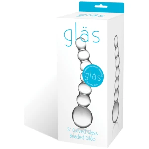 Glas 5" Curved Glass Beaded Dildo