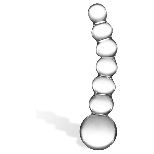 Glas 5" Curved Glass Beaded Dildo - Image 2