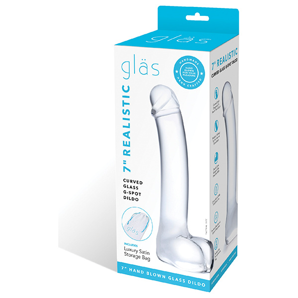 Glas 7" Realistic Curved Glass G-Spot Dildo