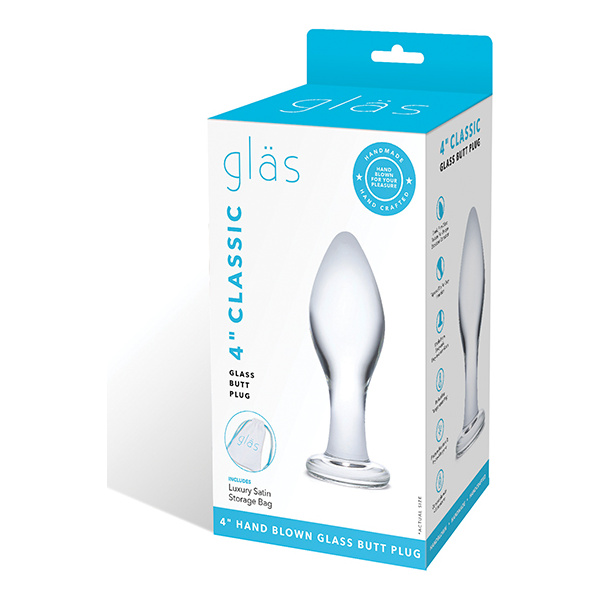 Glas 4" Classic Butt Plug - Clear