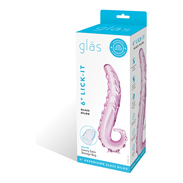 Glas 6" Lick-it Glass Dildo - Pink