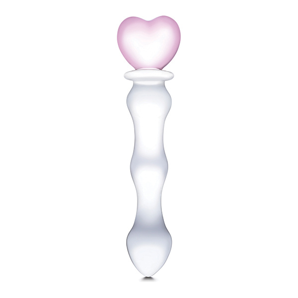 Glas 8" Sweetheart Glass Dildo - Pink-Clear - Image 3