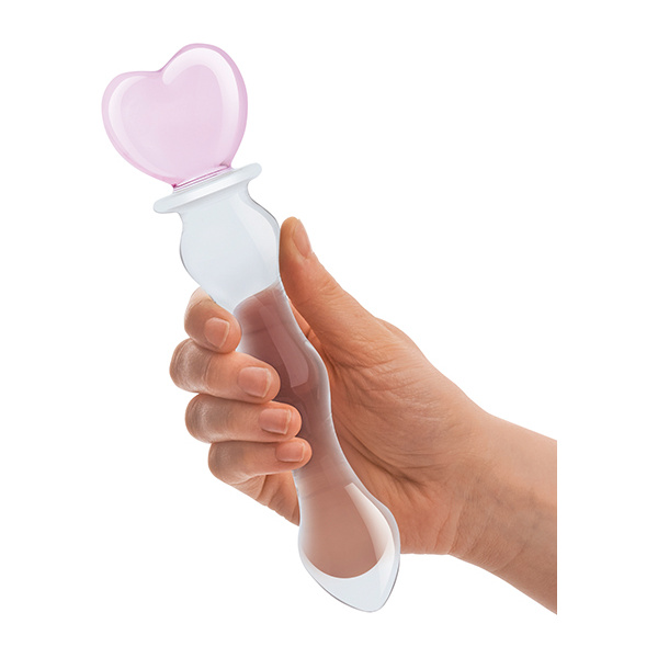 Glas 8" Sweetheart Glass Dildo - Pink-Clear - Image 2