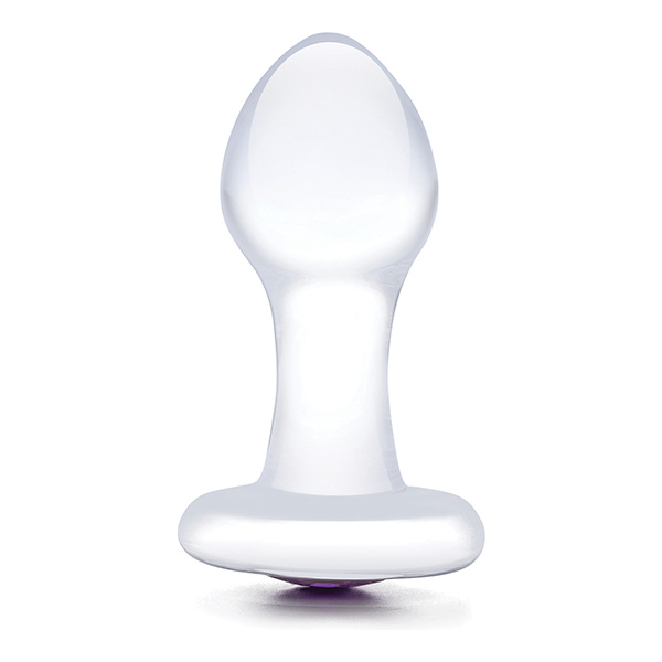 Glas 3.5" Bling Bling Glass Butt Plug - Clear - Image 2