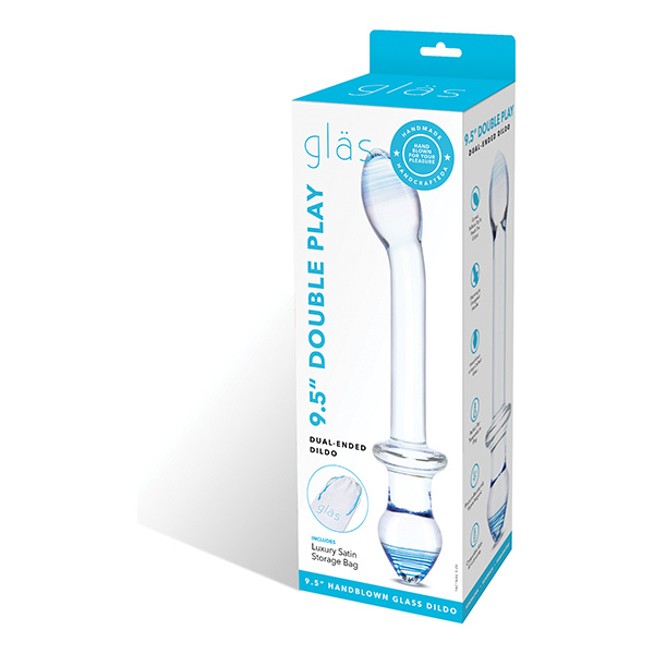Glas 9.5" Double Play Dual Ended Dildo - Clear