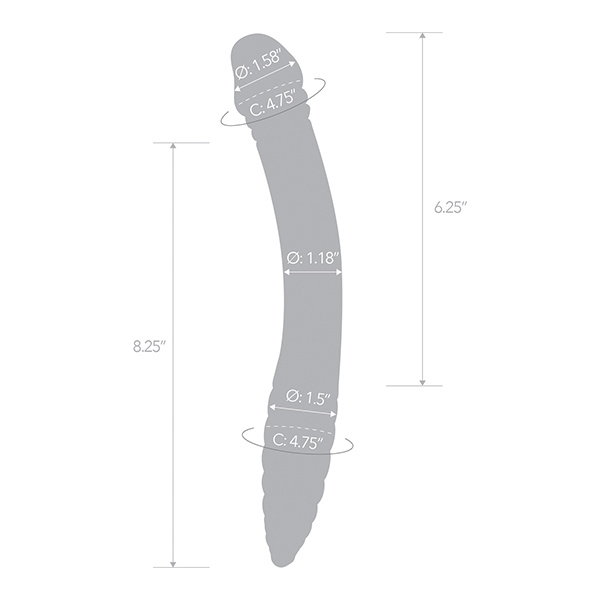 Glas 11" Double-sided Dildo G-Spot & P-Spot Stimulation - Image 3