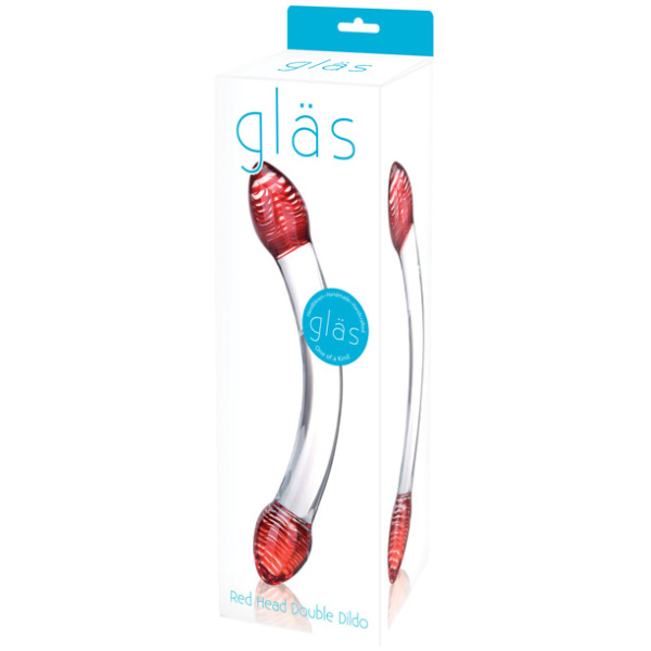 Glas Red Head Double Glass Dildo