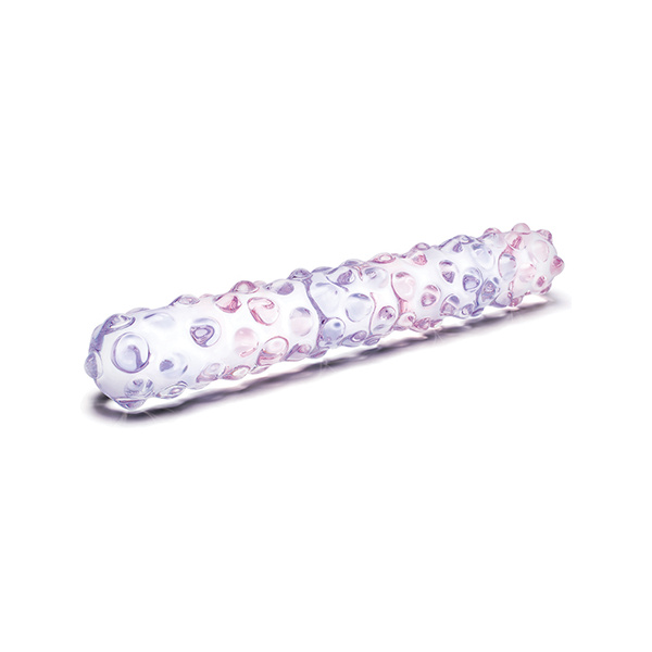 Glas 9" Purple Rose Nubby Glass Dildo - Purple-Pink - Image 2