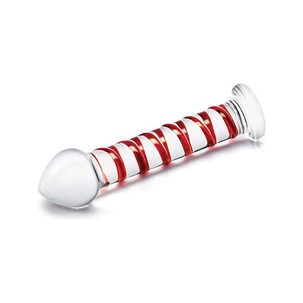 Glas 8" Mr. Swirly Glass Dildo - Red - Image 3