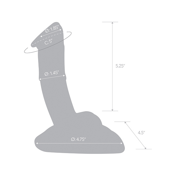 Glas 7.5" Rideable Standing Cock w-Stability Base - Image 5