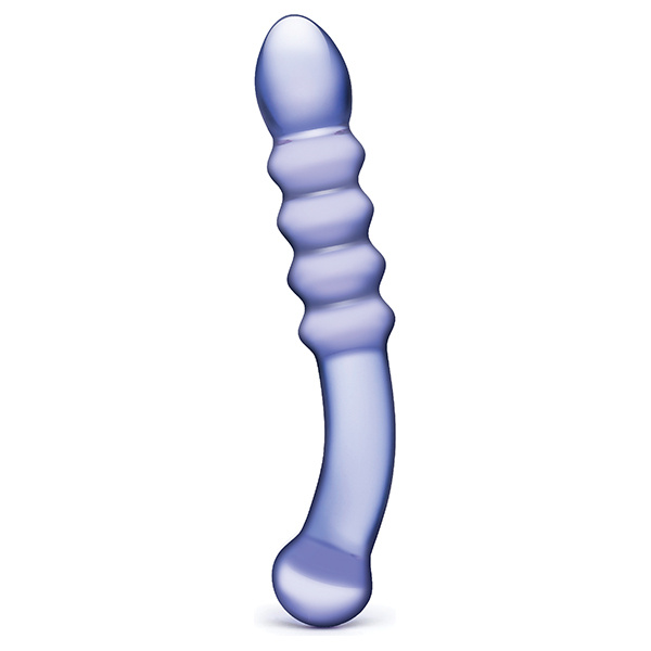 Glas Purple Rain Ribbed Glass Dildo - Image 2