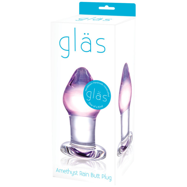 Glas Amethyst Rain Glass Butt Plug