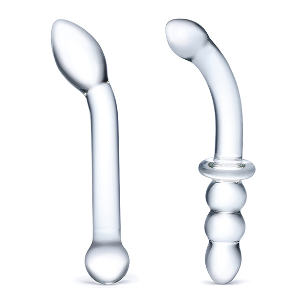 Glas 2 pc G-Spot Pleasure Glass Dildo Set - Clear - Image 5