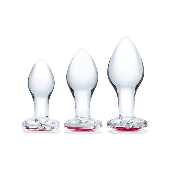 Glas 3 pc Heart Jewel Glass Anal Training Kit - Image 2