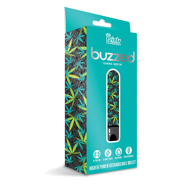 Buzzed 3.5" Rechargeable Bullet - Canna Queen Black